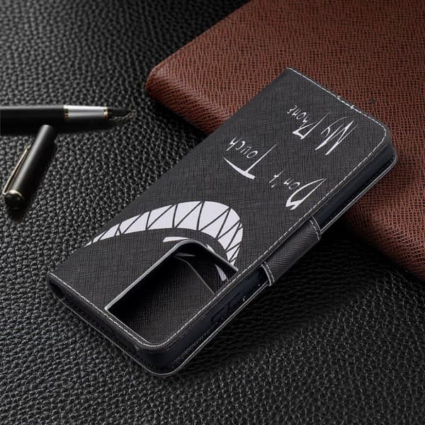 Wonderland Samsung Galaxy S21 Ultra Flippetui - Teeth Black