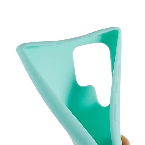 Tunt TPU-fodral med matt yta och justerbar rem för Samsung Galaxy S22 Ultra - Ljusgrön Grön