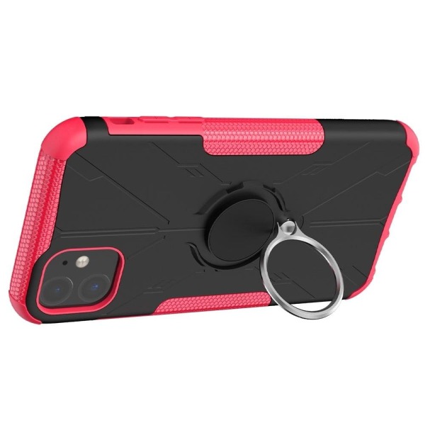 Kickstand-skydd med magnetisk platta för iPhone 11 - Ros Rosa