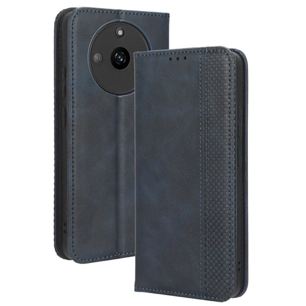 Bofink Vintage läder Realme 11 fodral - Blå Blå