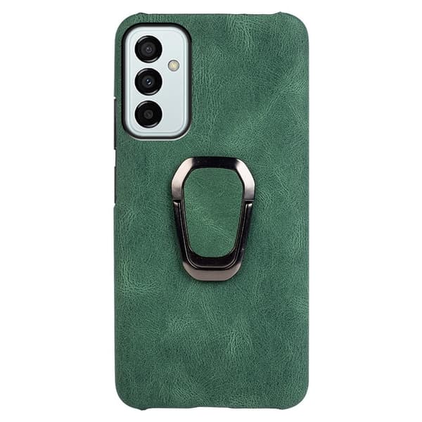 Stötsäkert läderfodral med oval kickstand för Samsung Galaxy M23 - Grön Grön