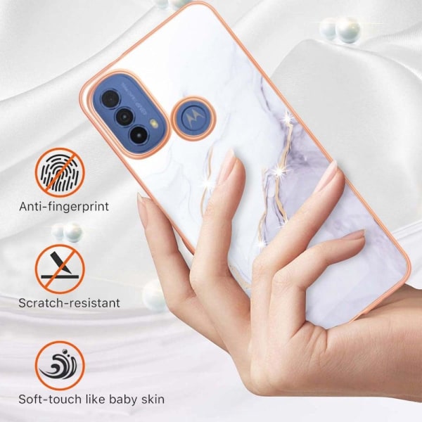 Marble Motorola Moto E30 / E20 / E40 Etui - Hvid Marmor White