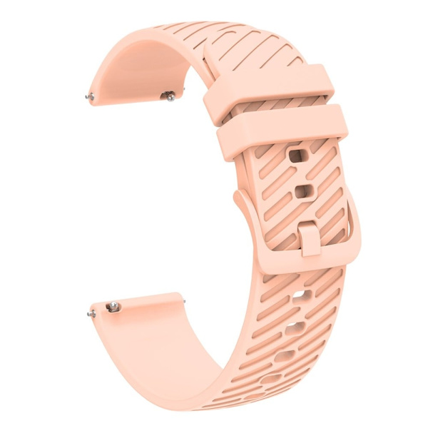 20 mm universal silikonrem med teksturmønster - Rosa Pink