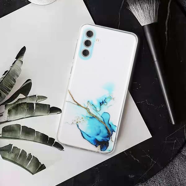 Marble Samsung Galaxy A14 Suojakotelo - Sininen Blue