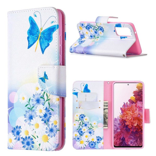 Wonderland Samsung Galaxy S20 Fe 5g / S20 Fe Flip Etui - Sommerfugl og Blomster Blue