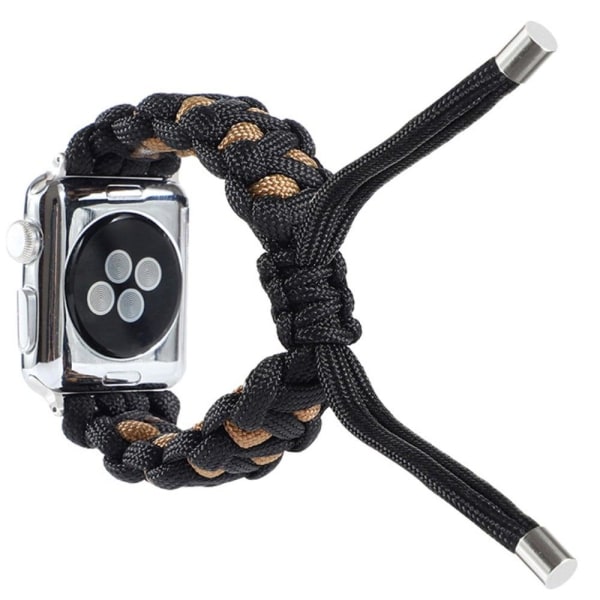 Apple Watch (45mm) unique nylon watch strap - Black / Brown Black