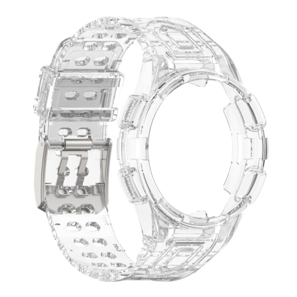 Samsung Galaxy Watch 4 Classic (46mm) integrerat klockarmband och fodral - Transparent Vit Transparent