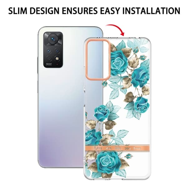Supertunt och hållbart mjukfodral för Xiaomi Redmi Note 11 Pro 5G / Note 11 Pro - Blå Ros Blå
