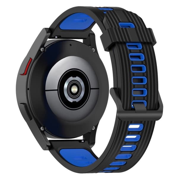 20 mm universal tofarget klokkerem i silikon - Svart / Blå Black