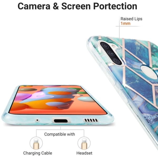 Marble Samsung Galaxy M11 / A11 Etui - Blå Blue