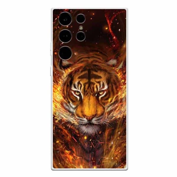 Deco Samsung Galaxy S23 Ultra skal - Flammande Tiger Orange