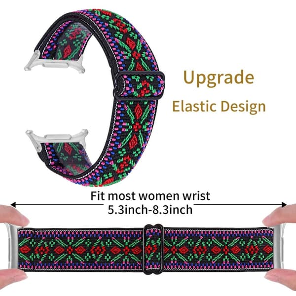 Samsung Galaxy Watch Ultra 47mm urrem med sølvstik, justerbar elastisk håndledsrem - #16 Multicolor