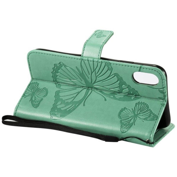 Butterfly läder iPhone Xs Max fodral - Grön Grön