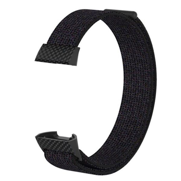 Fitbit Charge 3 nylonrem med velcro - sort Black