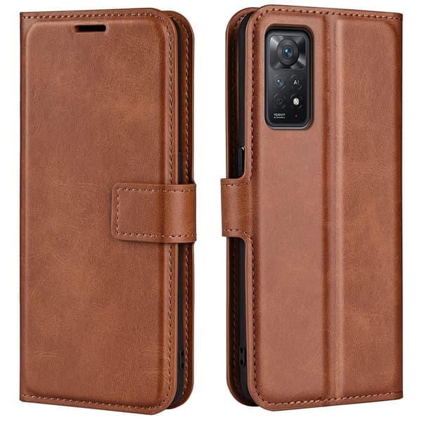 Hållbart konstläder Xiaomi Redmi Note 11S 5G / Xiaomi Redmi Note 11 Pro fodral med plånbok - Brun Brun