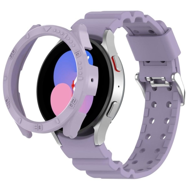 Samsung Galaxy Watch 5 (44mm) / 4 (44mm) klockarmband i silikon med fodral - Lila Lila