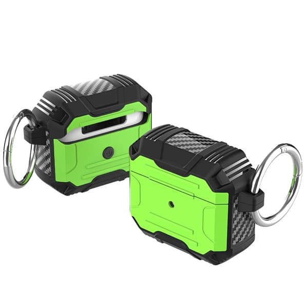 AirPods 3 TPU-fodral med karbinhake - Ljusgrön Grön