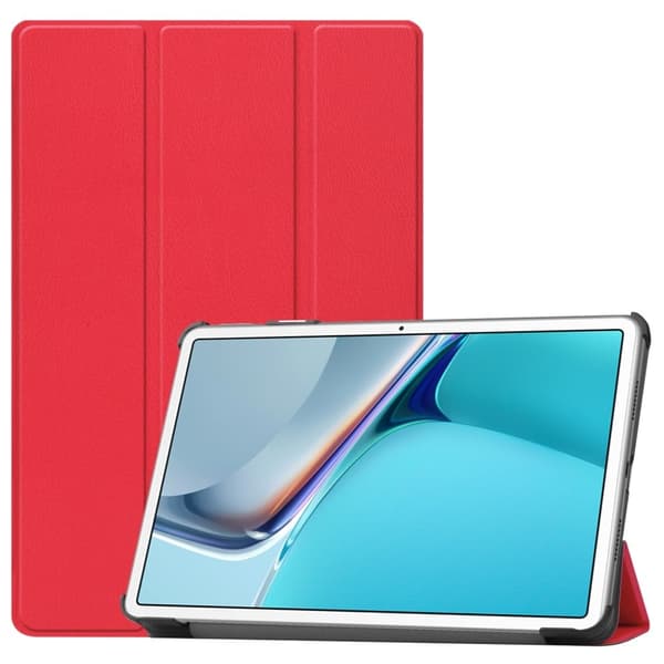 Huawei MatePad 11 (2021) trefoldig flip-etui i PU-lær - Rød Red