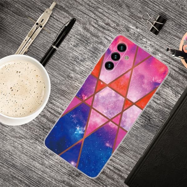 Marmormotiv Samsung Galaxy A13 5G skal - Ros / Orange / Blå multifärg