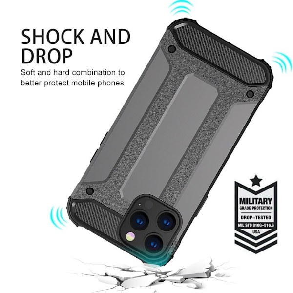 Armour Guard iPhone 13 Pro Max skal - Silver/Grå Silvergrå