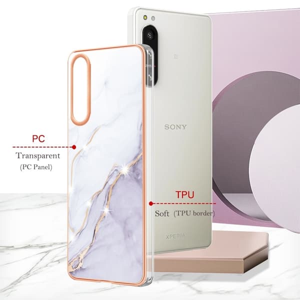 Marble Sony Xperia 5 IV Etui - Hvid Marmor White