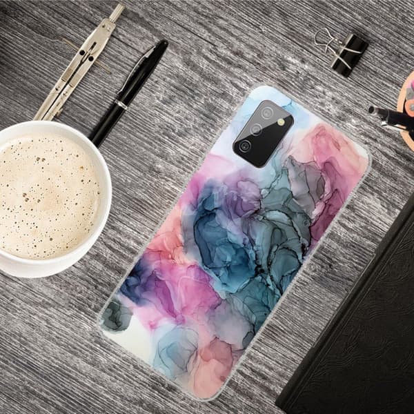Marble design Samsung Galaxy A02s kotelot - Osmose Ruusu Ja Vihreä Multicolor