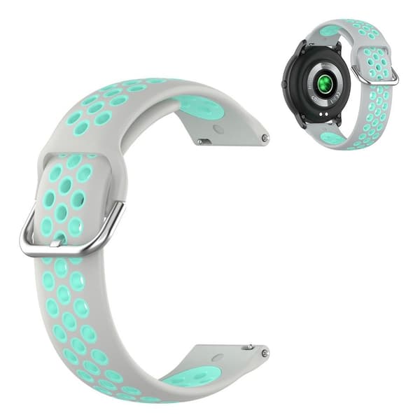 22mm Universal dual color sport silikone urrem - Grå / Grøn Green