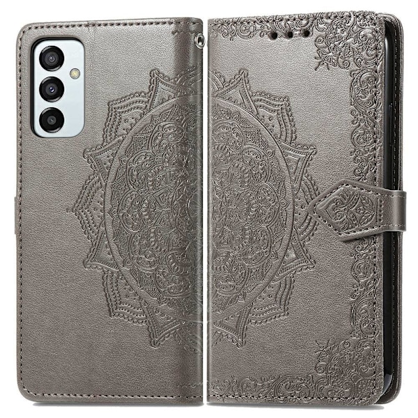 Mandala läder Samsung Galaxy M23 fodral - Silver/Grå Silvergrå