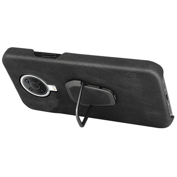 Stötsäkert läderfodral med oval kickstand för Nokia G20 - Grön Grön