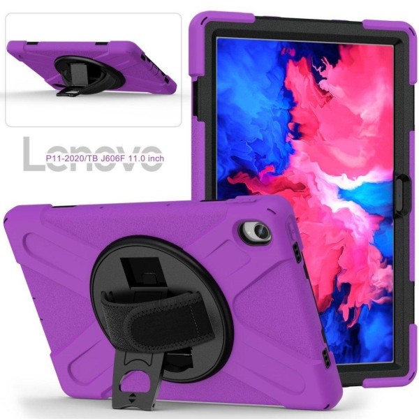 Lenovo Tab P11 360 drejelig kickstand-holder + silikoneetui - Li Purple