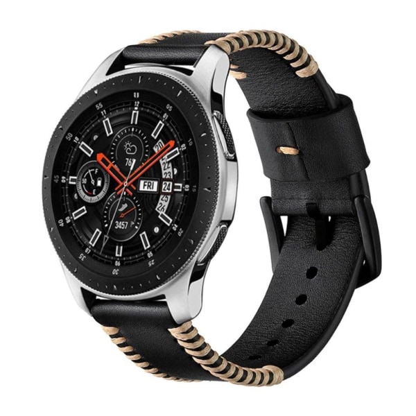 20mm Samsung Galaxy Watch Active ægte læder Urrem - Sort Black