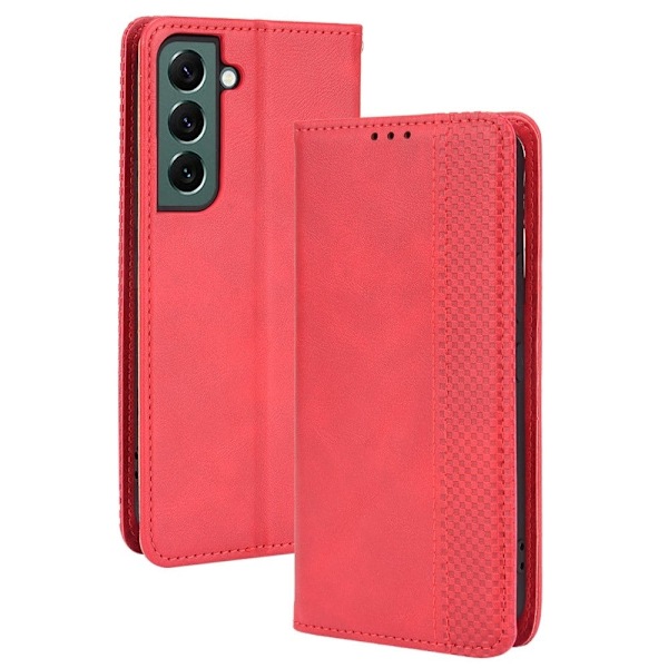 Bofink Vintage Samsung Galaxy S22 Plus Nahkakotelo - Punainen Red