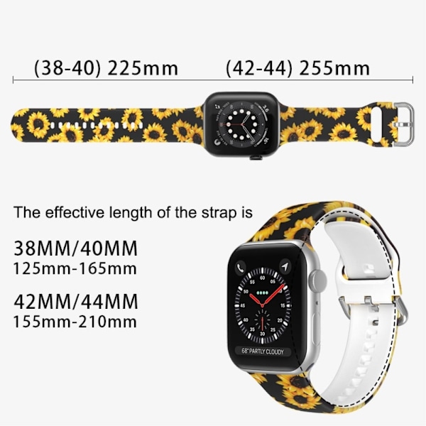 Apple Watch Series 8 (45mm) / Kello Ultra cool kuvioitu silikoninen ranneke - Keltainen Leopardipainatus Yellow