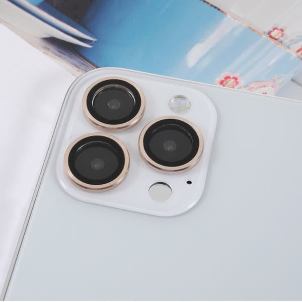 3Pcs iPhone 13 Pro / Pro Max AGC härdat glas kameralinsskydd - Guld Guld