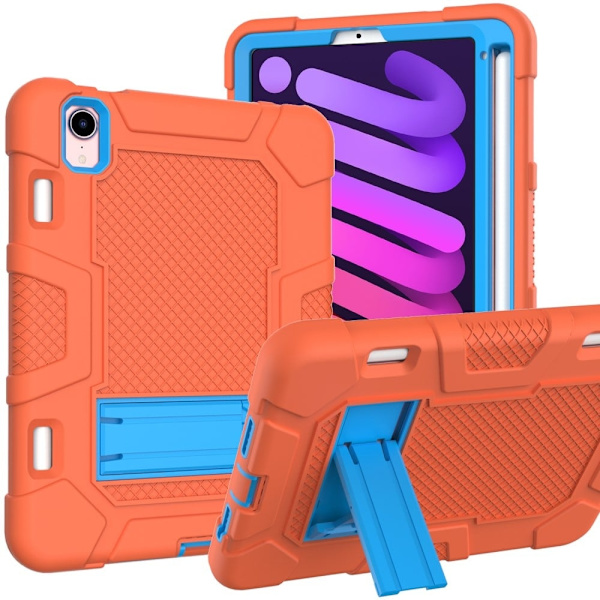 iPad Mini 6 (2021) TPU + silikonskydd - Orange / Blå Orange