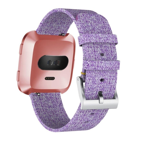 Fitbit Versa erstatnings urrem i stofmateriale med klassisk spænde - Lilla Purple