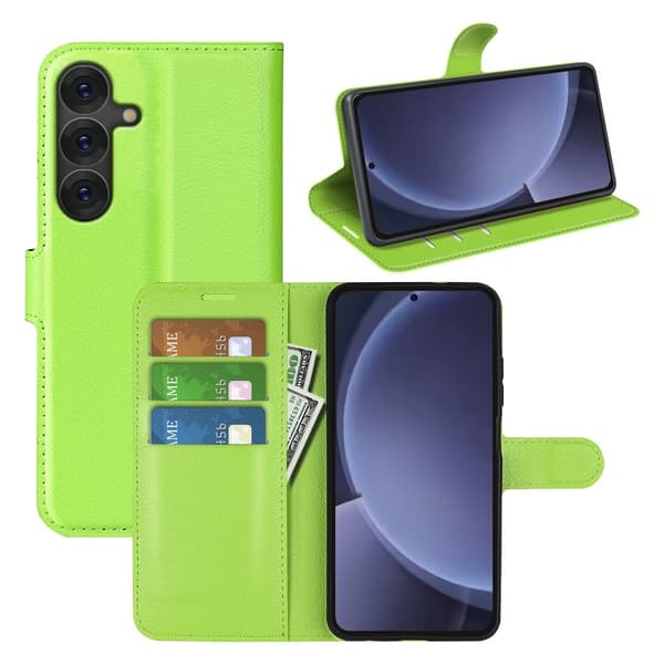 Klassisk Samsung Galaxy S25 Plus flip etui - Grøn Green