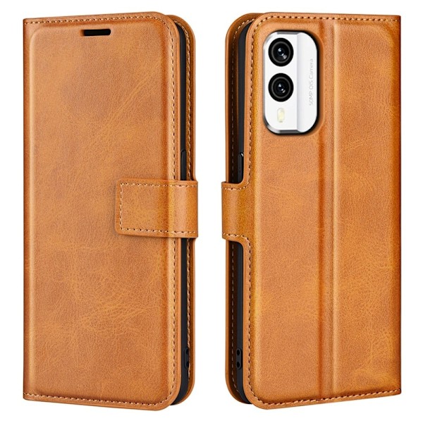 Hållbart konstläder Nokia X30 fodral med plånbok - Gul Gul