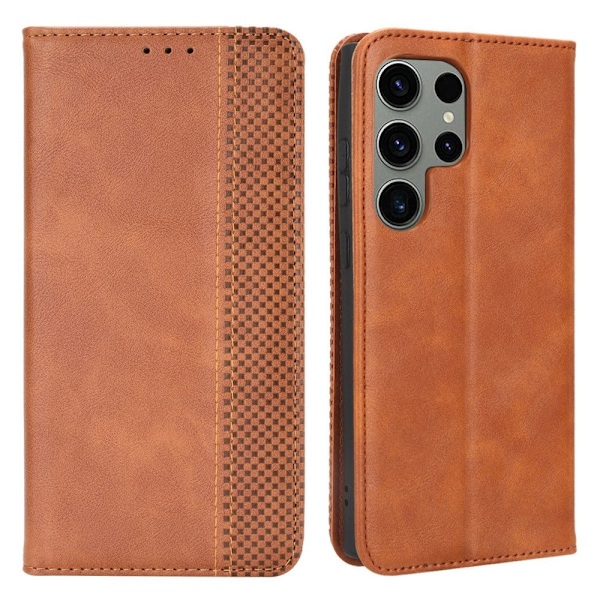 Bofink Vintage läder Samsung Galaxy S23 Ultra fodral - Brun Brun