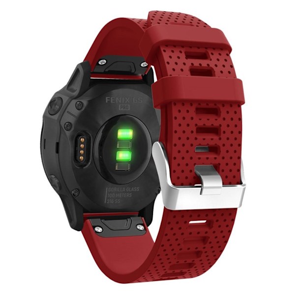 Garmin Fenix 6S Stilfuldt silikone Urrem - Rød Red