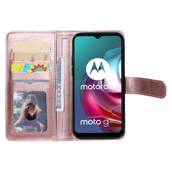 10-slot Lompakko Suojakotelo For Motorola Moto G30 / G10 - Rose Pink