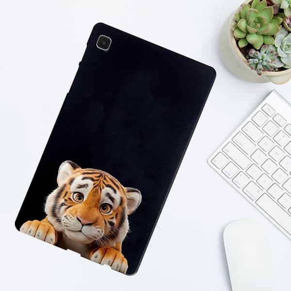 Samsung Galaxy Tab A7 Lite 8.7-inch Case Pattern Printing Slim Flexible Tablet Protective Cover - Little Tiger Brown