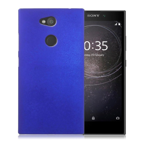 Sony Xperia L2 cover i hård plastik med gummibelægning - Mørkeblå Blue