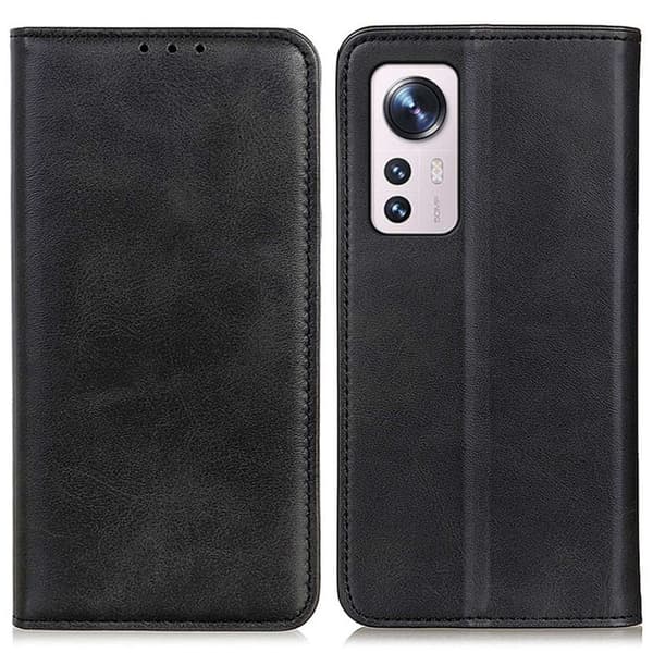 Xiaomi 12 Lite flip etui i ægte læder med pung – Sort Black