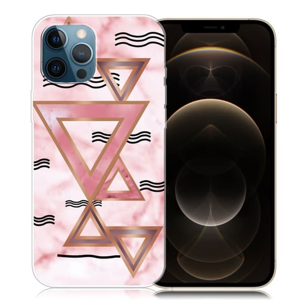 Marble iPhone 12 Pro Max Etui - Rose Colored Trekanter Pink