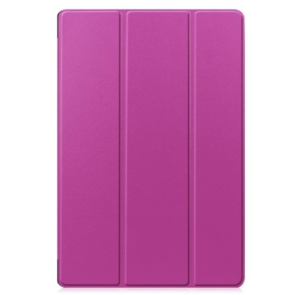 Samsung Galaxy Tab S7 FE tri-fold læder flip taske - Lilla Purple