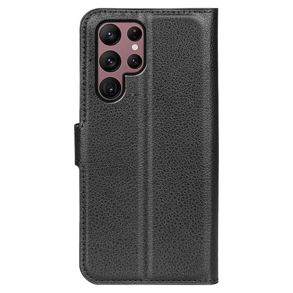 Klassisk Samsung Galaxy S23 Ultra Flip Etui - Sort Black