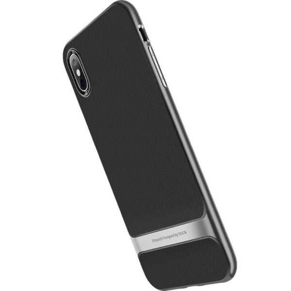 iPhone 9 Plus Hybriidi Muovinen Rakenteinen Takasuoja Kuori - Ru Silver grey