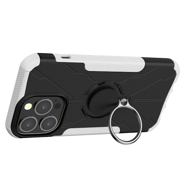 Kickstand-skydd med magnetisk platta för iPhone 13 Pro Max - Vit Vit