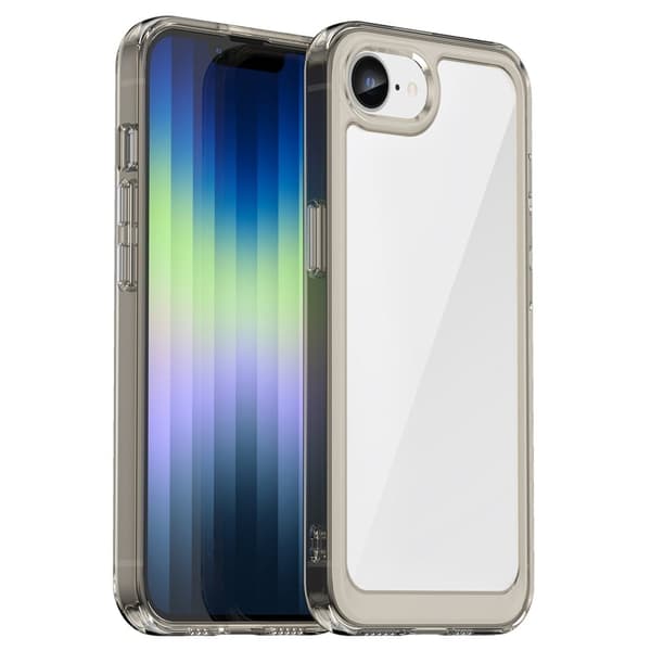 iPhone 16e smart akryldeksel - Gjennomsiktig Grå Transparent